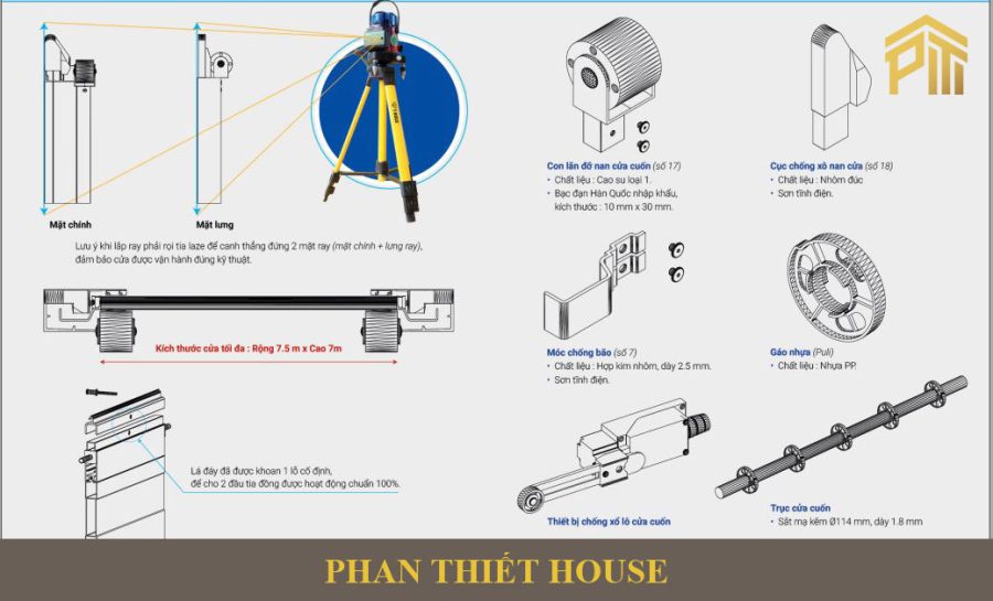 Phụ kiện cửa cuốn khe thoáng Đức Boodoor