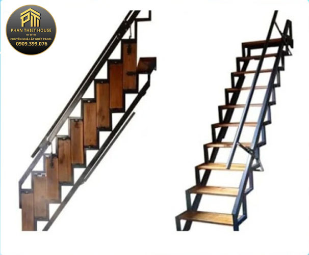 Thang sắt gấp gọn ốp tường – Không chiếm không gian